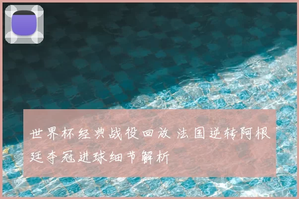 世界杯经典战役回放 法国逆转阿根廷夺冠进球细节解析